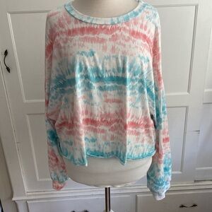 Peach love California pastel tie die long sleeve sweatshirt